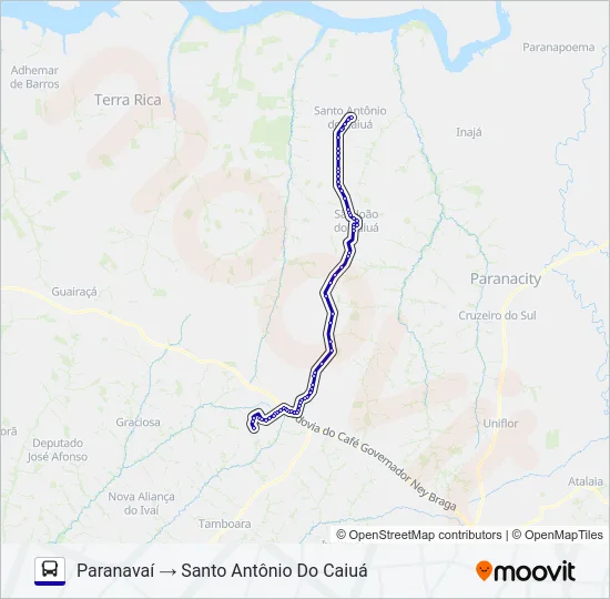 0373-440 PARANAVAÍ / SANTO ANTONIO DO CAIUÁ Bus Line Map