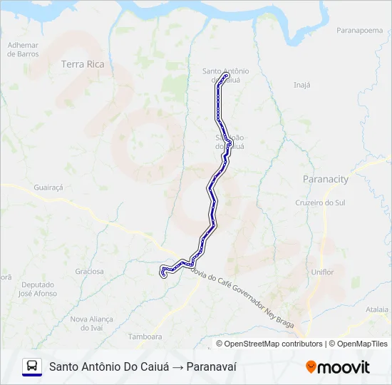 0373-440 PARANAVAÍ / SANTO ANTONIO DO CAIUÁ Bus Line Map
