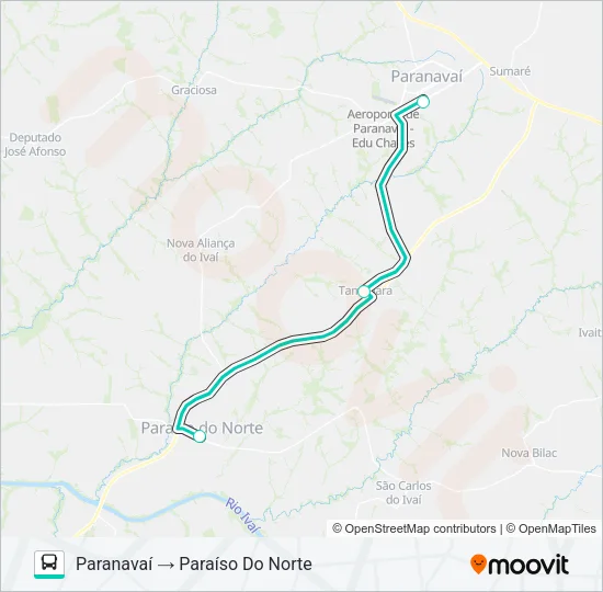 0707-500 PARANAVAÍ / PARAÍSO  DO NORTE Bus Line Map