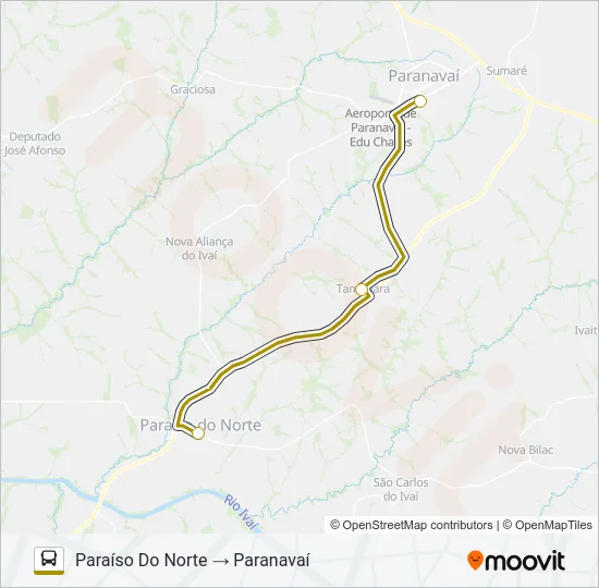 0319-590 PARANAVAÍ / PARAÍSO DO NORTE Bus Line Map