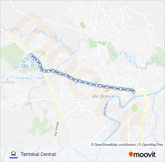 Mapa da linha 501 UFAC de ônibus