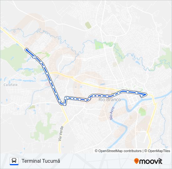 Mapa da linha 401 FUNDHACRE/NOVA ESPERANÇA de ônibus