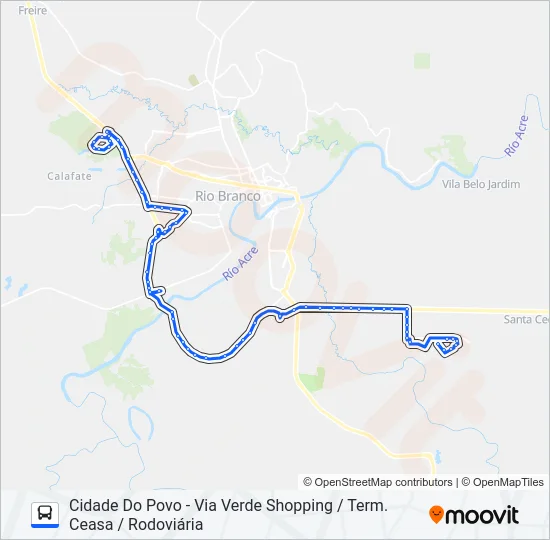 901 UFAC / CIDADE DO POVO Bus Line Map