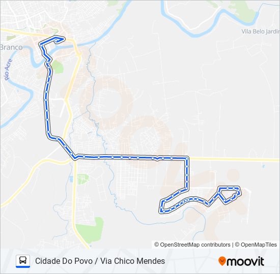 116A CIDADE DO POVO / VIA CHICO MENDES bus Line Map