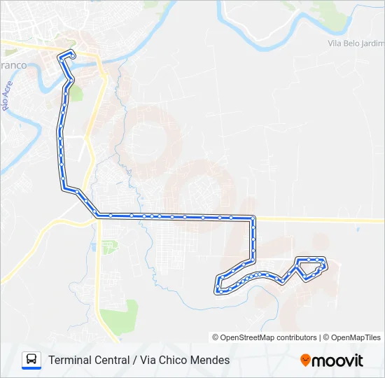 116A CIDADE DO POVO / VIA CHICO MENDES Bus Line Map