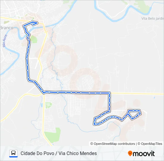 116A CIDADE DO POVO / VIA CHICO MENDES Bus Line Map