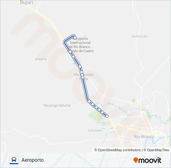 524 AEROPORTO / CUSTÓDIA FREIRE Bus Line Map