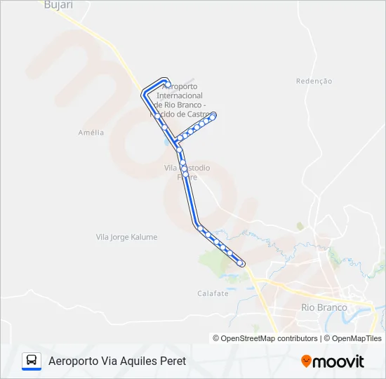 524 AEROPORTO / CUSTÓDIA FREIRE Bus Line Map