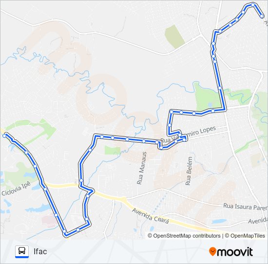 Mapa de 902 IFAC - UFAC de autobús