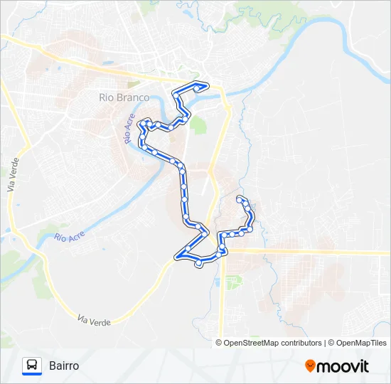 101 SANTA INÊS / RECANTO DOS BURITIS Bus Line Map