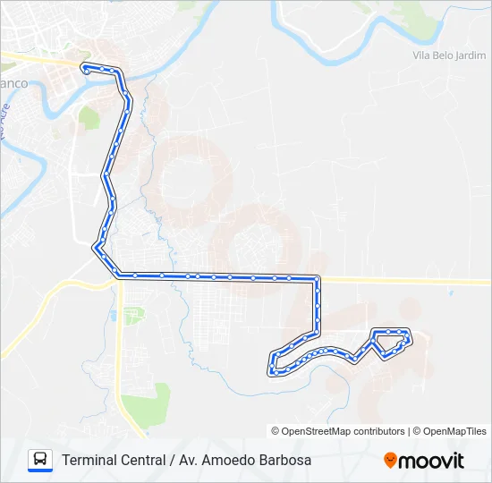 116B CIDADE DO POVO / AV. AMOEDO BARBOSA Bus Line Map