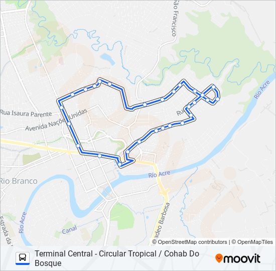 801 (CIRCULAR) TROPICAL / COHAB DO BOSQUE bus Line Map