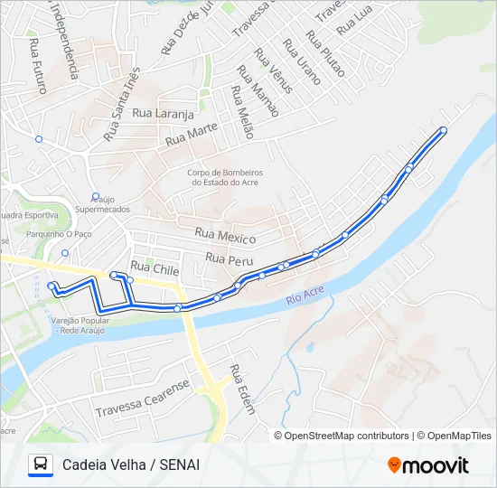 805 (CIRCULAR) CADEIA VELHA / AVIÁRIO Bus Line Map