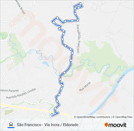 704 SÃO FRANCISCO / INCRA Bus Line Map