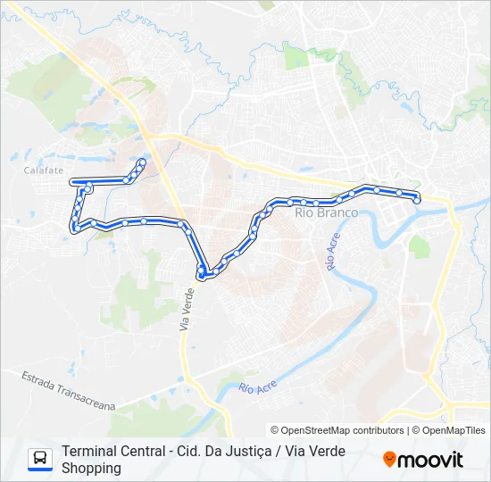 406 JEQUITIBÁ / CIDADE DA JUSTIÇA Bus Line Map