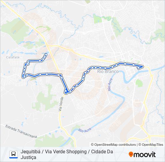 Mapa da linha 406 JEQUITIBÁ / CIDADE DA JUSTIÇA de ônibus