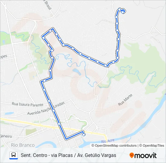 701 SÃO FRANCISCO / PLACAS - VIA PANORAMA Bus Line Map