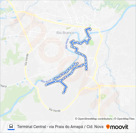 102 TAQUARI Bus Line Map