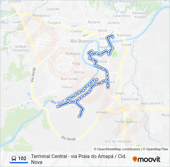 102 Bus Line Map