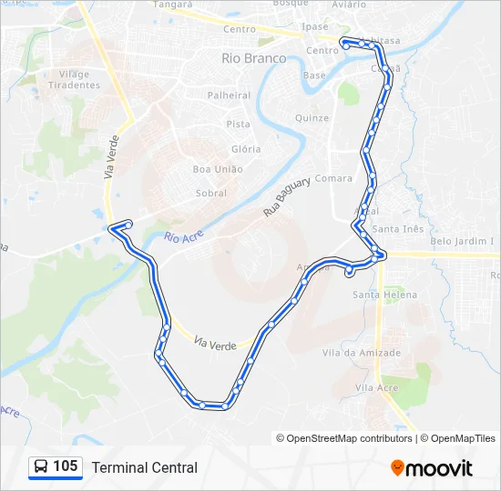 105 Bus Line Map
