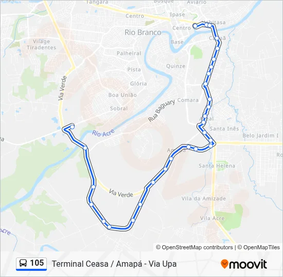 105 Bus Line Map