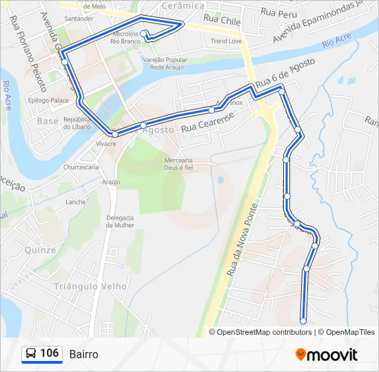 106 Bus Line Map