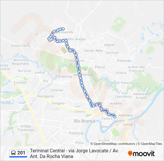 201 Bus Line Map