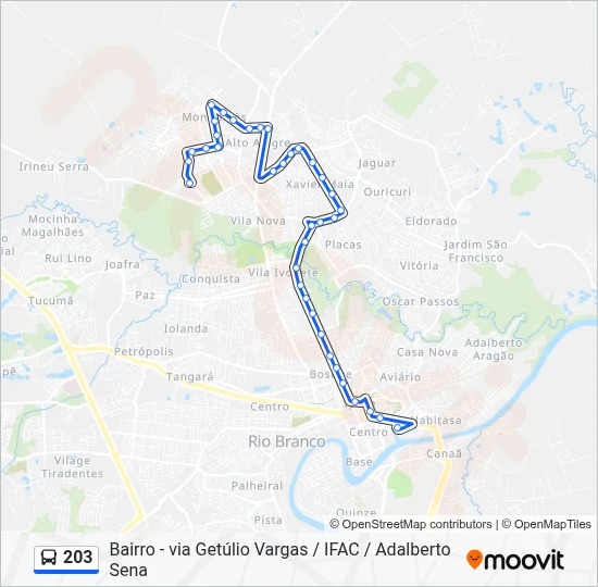203 Bus Line Map
