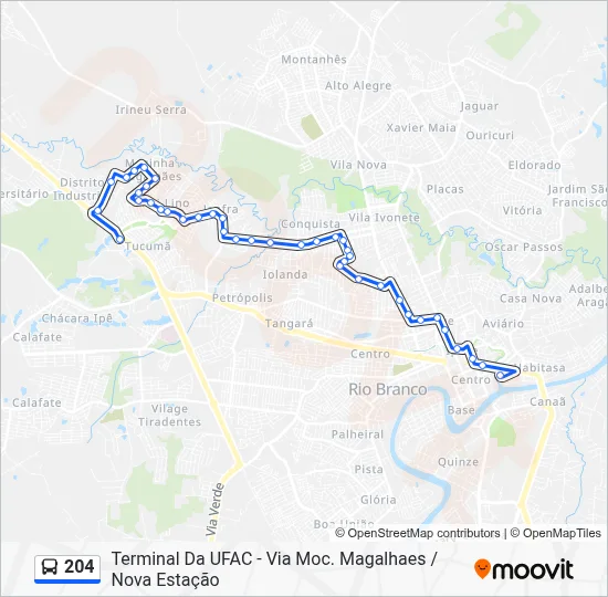 204 Bus Line Map