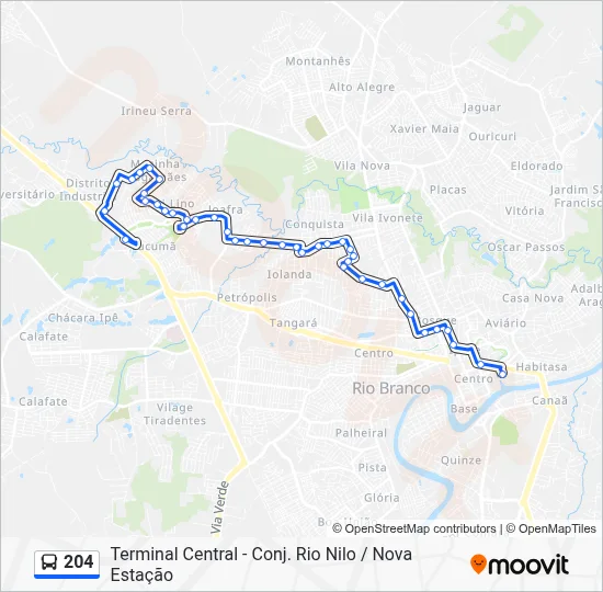 204 Bus Line Map