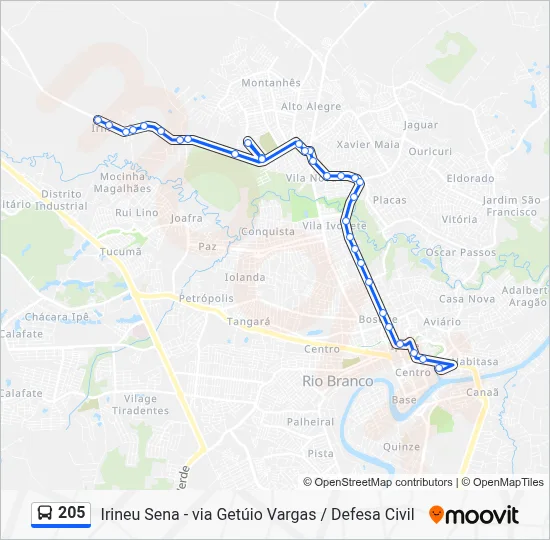 205 Bus Line Map