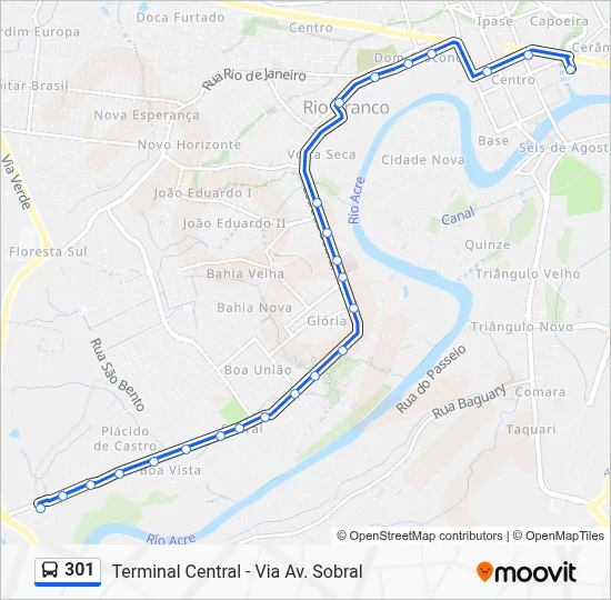 301 Bus Line Map
