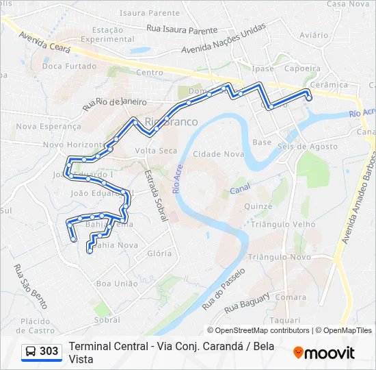 303 Bus Line Map