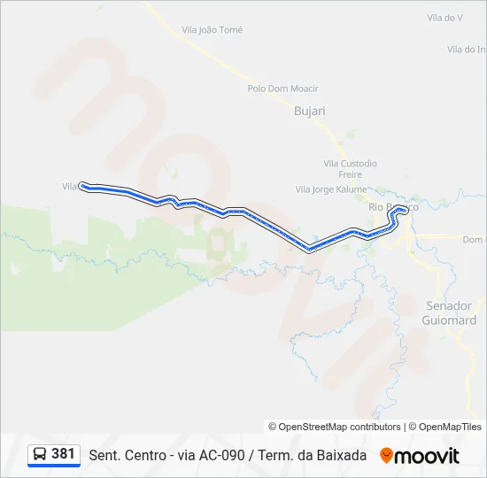381 Bus Line Map