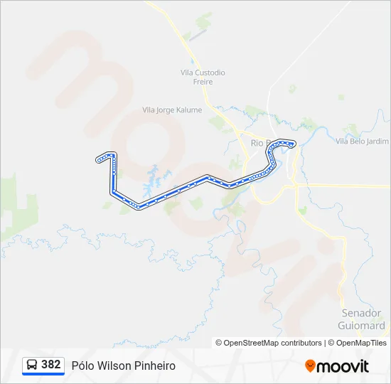 382 Bus Line Map
