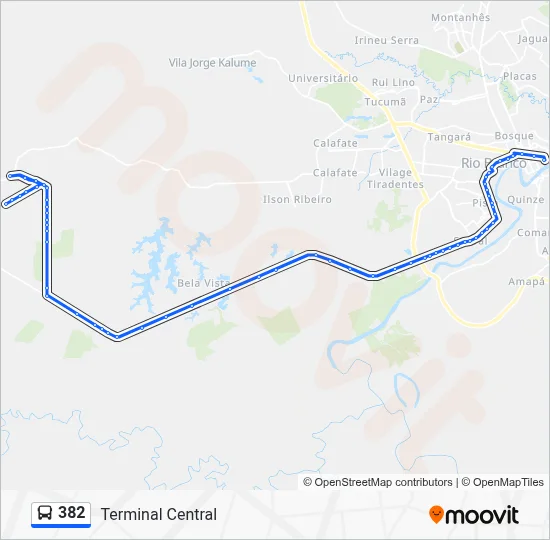 382 Bus Line Map