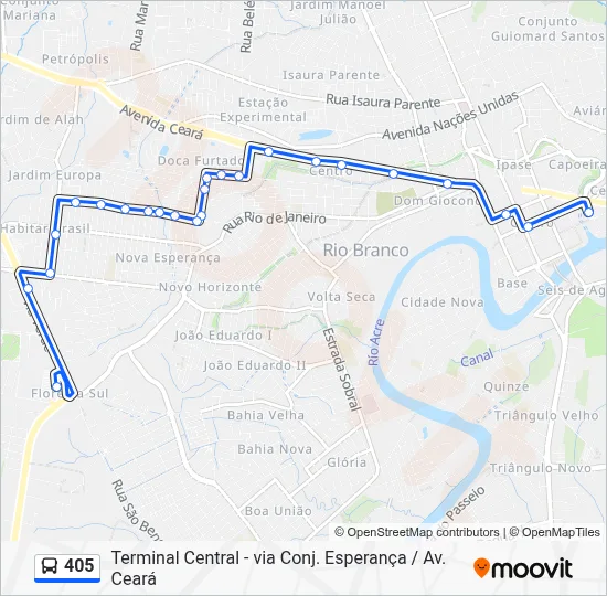 405 Bus Line Map