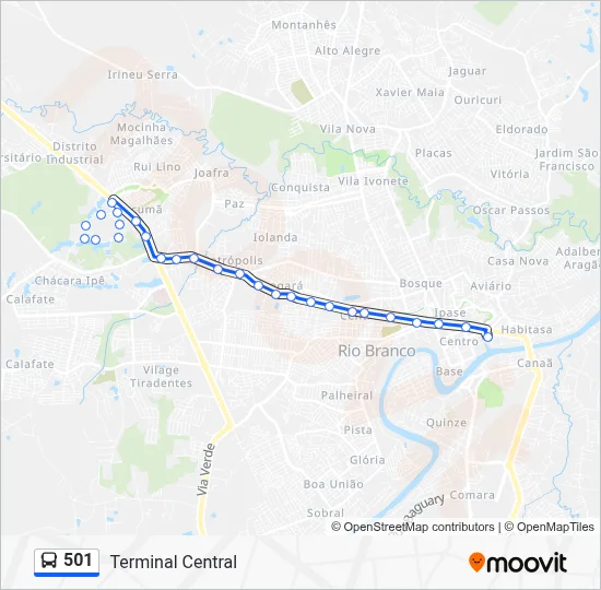 501 Bus Line Map