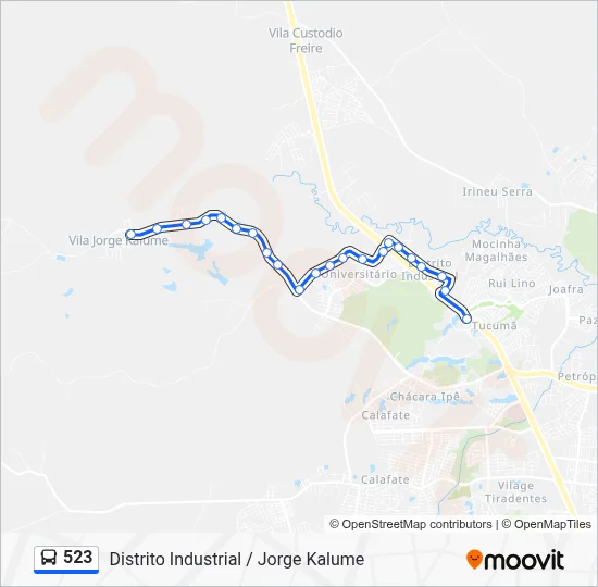 523 Bus Line Map