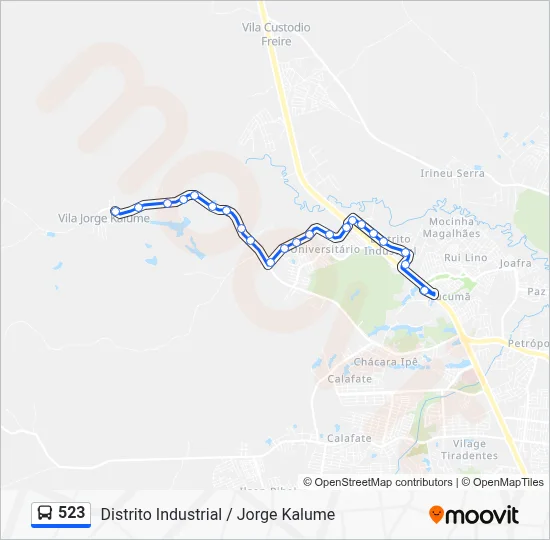 523 Bus Line Map