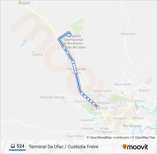 524 Bus Line Map