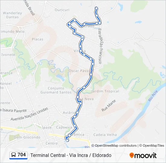 704 Bus Line Map