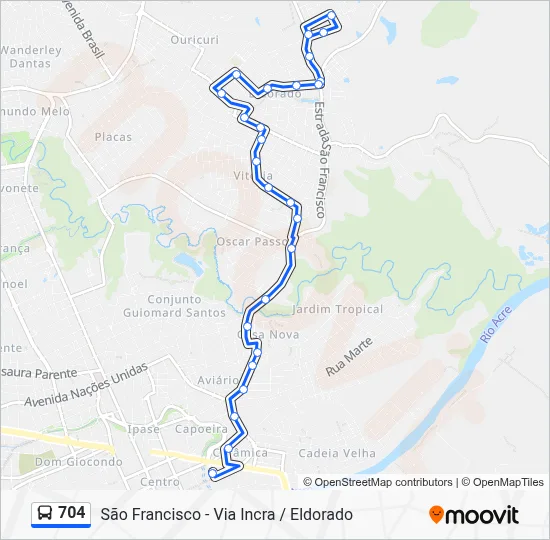704 Bus Line Map