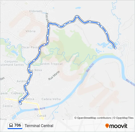 706 Bus Line Map