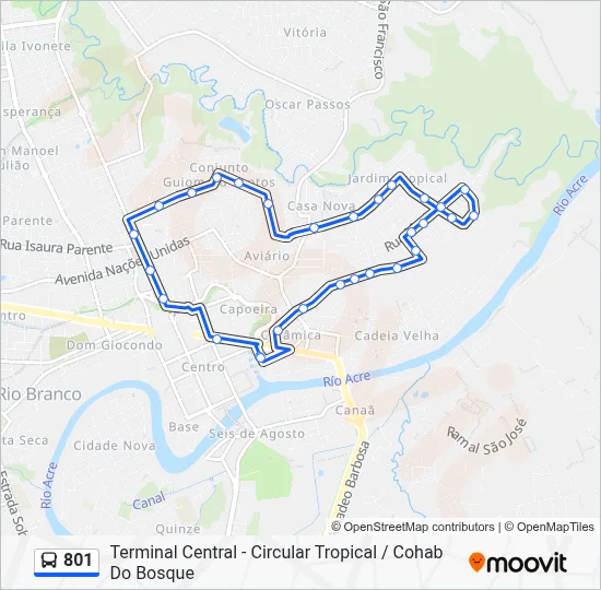 801 Bus Line Map