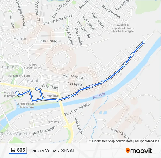 805 Bus Line Map