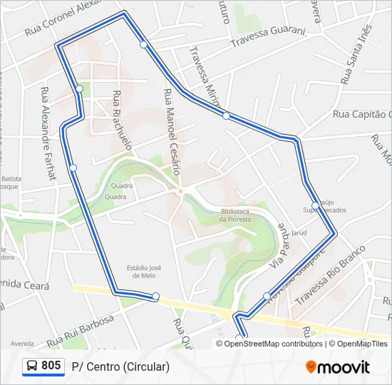 805 Bus Line Map