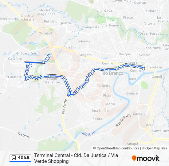 406A Bus Line Map