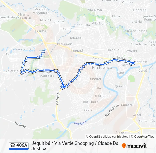 406A Bus Line Map