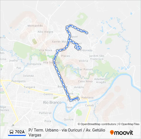 702A Bus Line Map